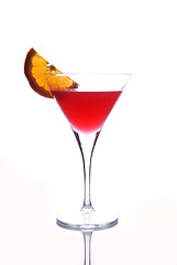 Image showing Red drink in martini glass