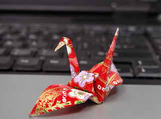 Image showing Origami on laptop