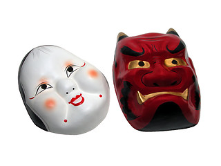 Image showing Two Japanese masks