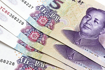 Image showing Background of chinese money - Five Yuan 