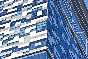 Image showing skyscraper windows background in Hong Kong 