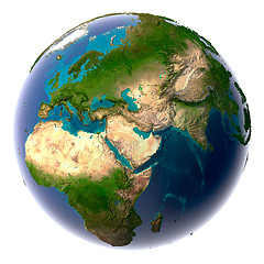 Image showing Realistic Planet Earth with natural water