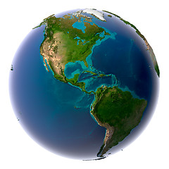 Image showing Realistic Planet Earth with natural water