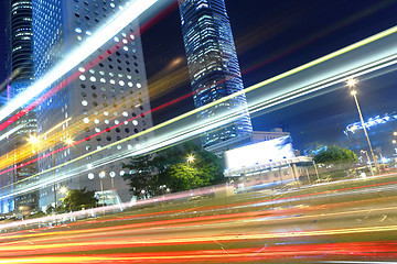 Image showing traffic in city at night