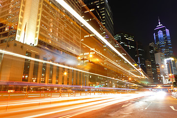 Image showing traffic in city at night