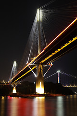 Image showing Ting Kau Bridge at night