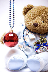 Image showing Soft bear with Christmas ball   