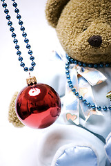 Image showing Soft bear with Christmas ball    
