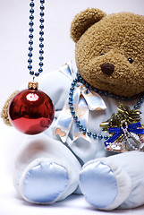 Image showing Soft bear with Christmas ball     