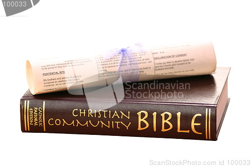 Image of bible and scroll