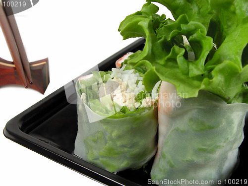 Image of Vegetables rolls and chopsticks