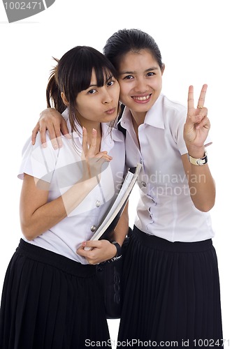 Image of beautiful asian students 