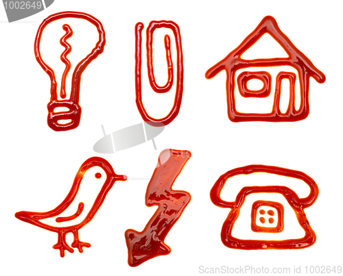 Image of Icons made of ketchup