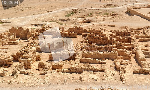 Image of Ruins of ancient Masada fortress in the desert