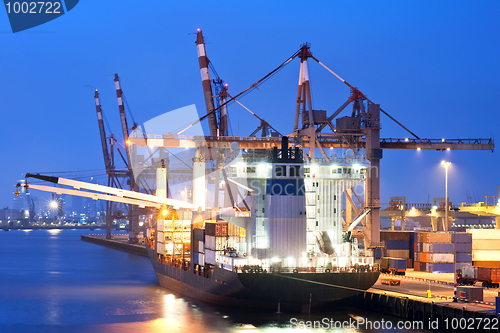 Image of Docked Cargo ship