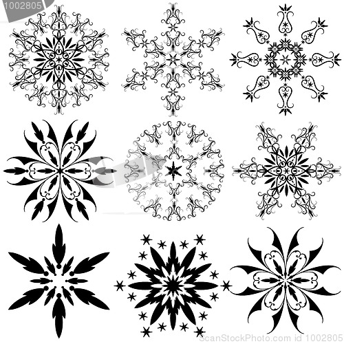 Image of Set of vintage snowflakes