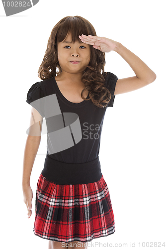 Image of cute girl saluting