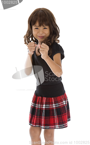 Image of girl posing as a boxer