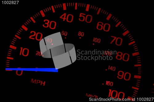 Image of Speedometer on black isolated