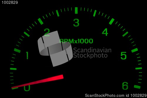 Image of Speedometer on black isolated
