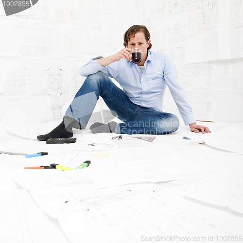 Image of Engineer drinking coffee