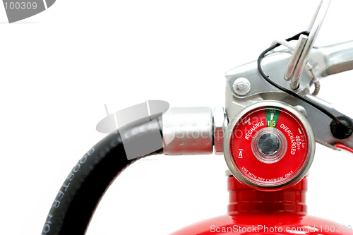Image of fire extinguisher over white