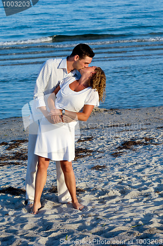 Image of Young couple are kissing.