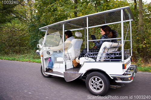Image of Solar powered tuc tuc on the road