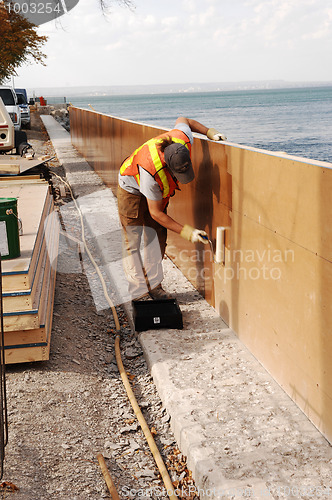 Image of Construction on the lake.