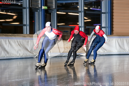 Image of Three speed skaters