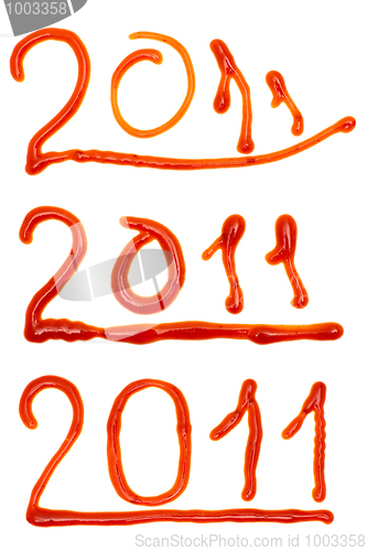 Image of 2011 written in ketchup 