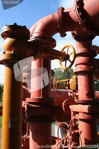 Image of Colorful Old Gasworks Pipes