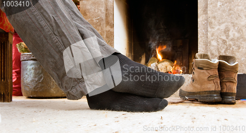 Image of Feet by the fire
