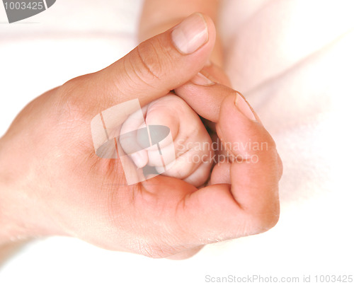 Image of Father's and baby's hands 
