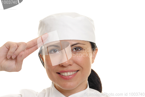 Image of Smiling chef salute