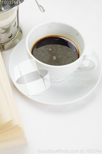 Image of Espresso coffee and book