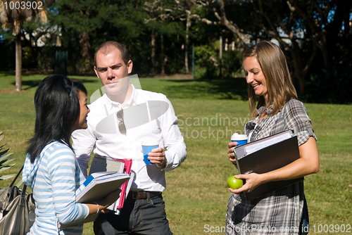 Image of Conversing students