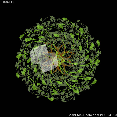 Image of Abstract background of green leaves