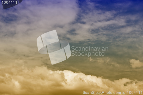 Image of colorful sky and white clouds