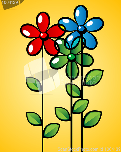 Image of Three flowers background