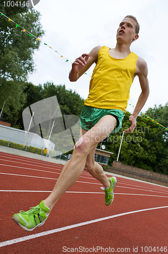 Image of Running athlete in mid-air