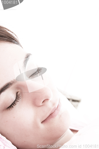Image of Beautiful young woman sleeping.