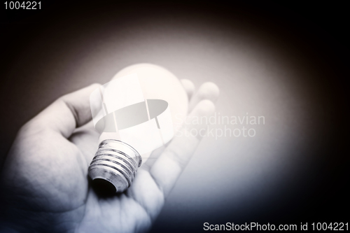 Image of Background with lit lightbulb