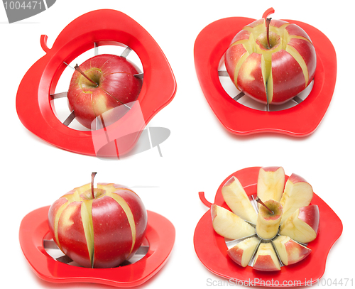 Image of Red apple and special knife