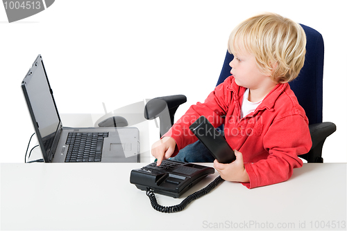 Image of Dialing child