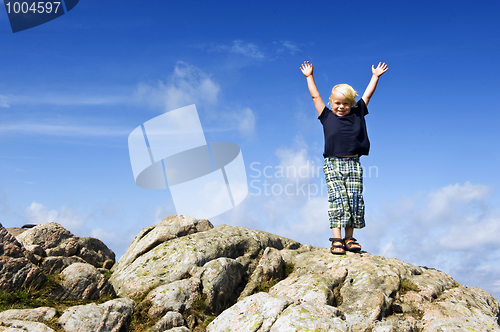 Image of boy reaching top