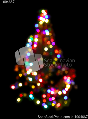 Image of christmas fir with defocused lightings