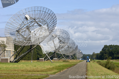 Image of Eleven Radio Telescopes in a row