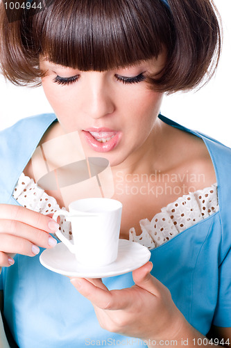 Image of woman with cup of coffee 