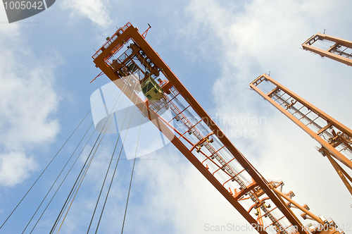 Image of Harbor crane from below